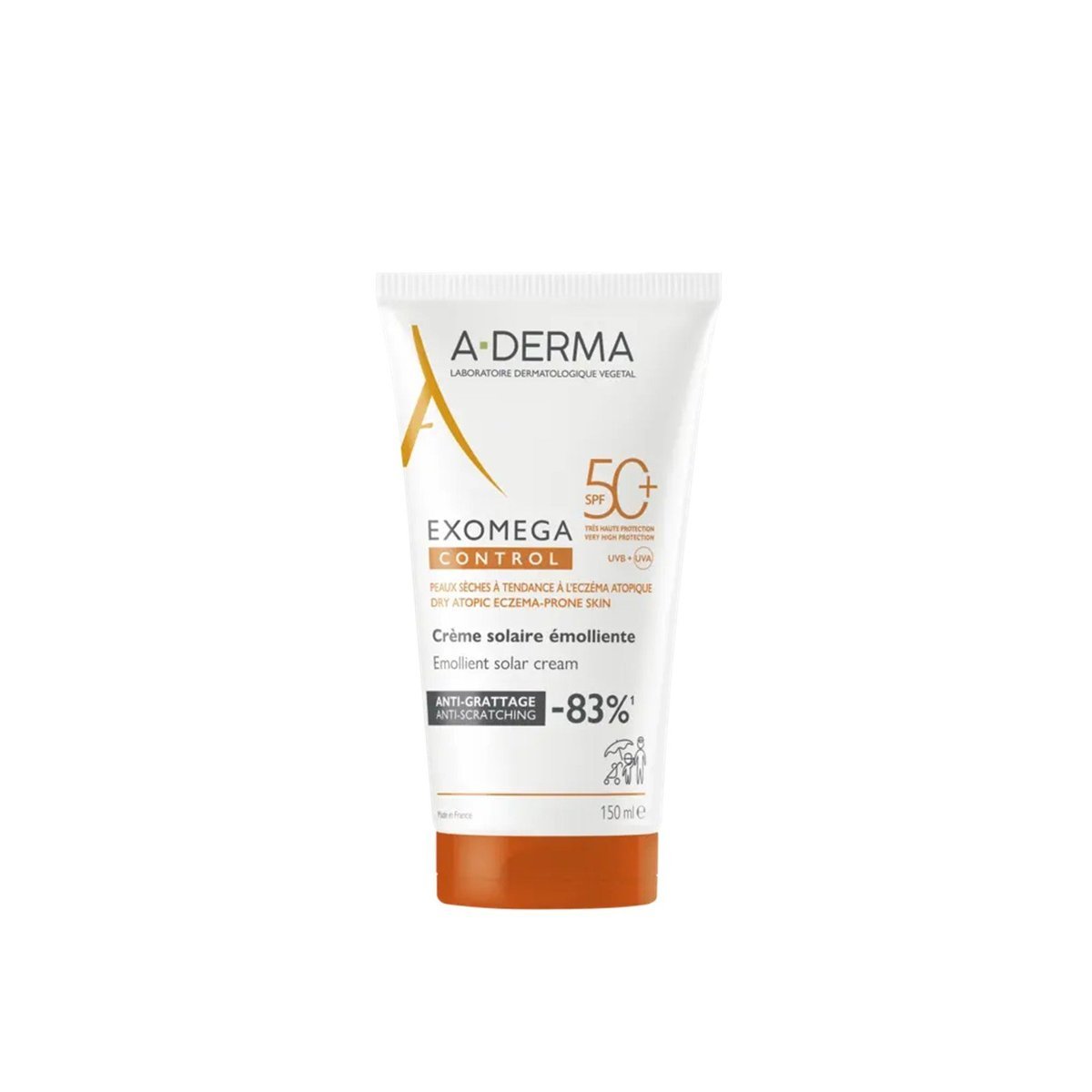 ADERMA Exomega Control Emollient Sun Cream SPF50+ 150ml