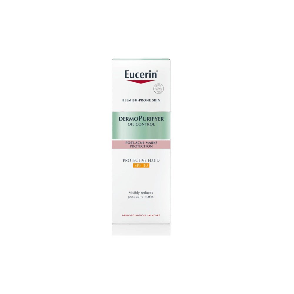 EUCERIN Dermopurifyer Protective Fluid With Spf 30, Post-Acne Marks Reduction, 50ml