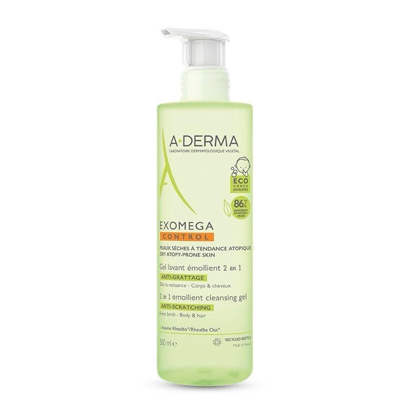 ADERMA Exomega Control Gel Lavant Emollient 2 in 1 Anti-Grattage 500ml